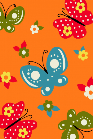Covoare Copii - Covor Pentru Copii, Kolibri Fluturi, 11206-160, Portocaliu, Diverse Dimensiuni, 2200 gr/mp