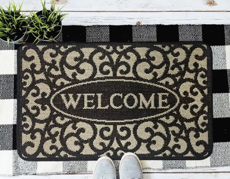 Covorase Intrare - Covor Pentru Usa Intrare, Flex 19141-80, Antiderapant, Gri, 50x80 cm