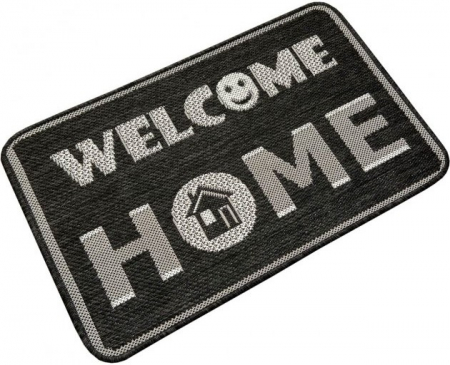 Covorase Intrare - Covor Pentru Usa Intrare, Flex 19159-80, Antiderapant, Gri / Negru, 50x80 cm