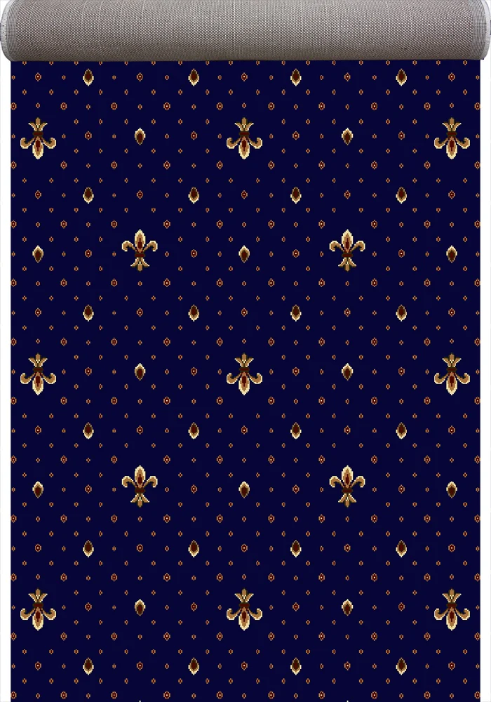 Traverse Bisericesti - Mocheta Lotos 578-810, Albastru , Latime 200 cm, Diverse Lungimi