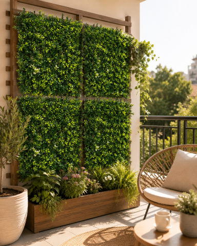 PANOURI DECORATIVE - Panou Decorativ Verde Artificial A019 , 50x50 cm
