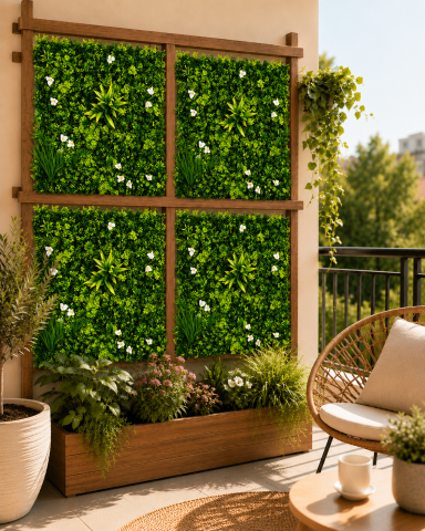 PANOURI DECORATIVE - Panou Decorativ Verde Artificial B018 , 100x100 cm