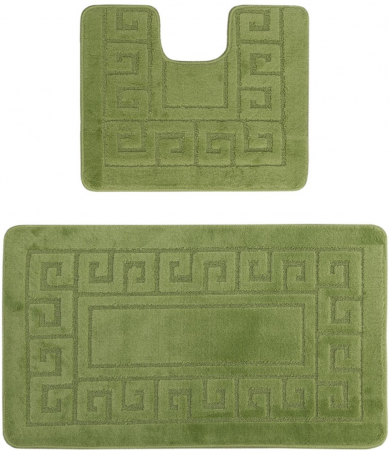 COVORAȘE - Set 2 Covorase Baie, Antiderapante, Ethnic Green