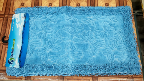 Covorașe Baie - Set 2 Covorase Baie, Butterflies 07 Albastru, Covor 100% Bumbac, Dimensiunea 60x100 cm