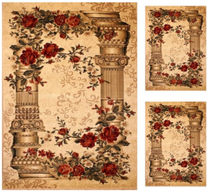 COVOARE - Set 3 Covoare Lotos 532 Coloane, Crem / Bej: 2 buc. 80x200 cm, 1 buc. 200x300 cm