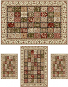 COVOARE - Set 4 Covoare Lotos 1518/110,  Bej: 2 buc. 80x150 cm, 1 buc. 150x230 cm, 1 buc. 200x300 cm.