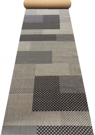 Traverse Moderne si Geometrice - Traversa Antiderapanta Flex, 19645, Bej / Maro, Latime 75 cm, Diverse Lungimi