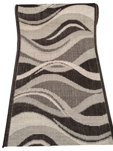 Traverse Moderne si Geometrice - Traversa Antiderapanta Flex, 19657, Maro, Latime 100 cm, Diverse Lungimi