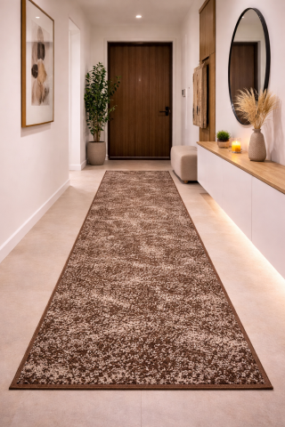 Traverse Dormitor - Traversa Covor, Cappuccino 16007, Maro, Latime 80 cm, Diverse Lungimi, 1700 gr/mp