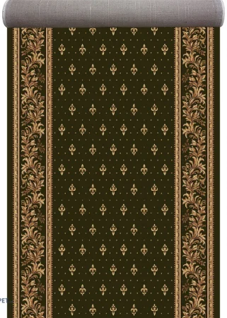 Traverse Bisericesti - Traversa Covor, Lotos 15033, Verde, Model Bisericesc, Latime 60 cm, Diverse Lungimi