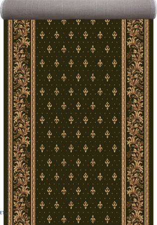 Traverse Bisericesti - Traversa Covor, Lotos 15033, Verde, Model Bisericesc, Latime 80 cm, Diverse Lungimi, 1800 gr/mp
