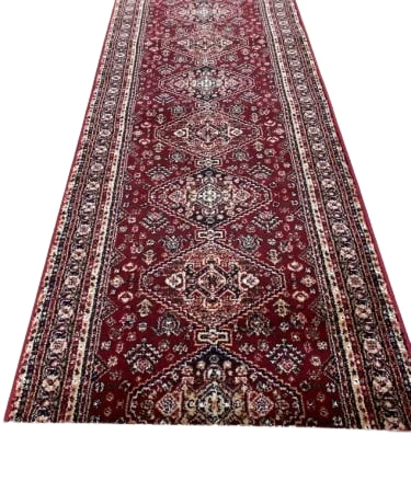 Traverse Moderne si Geometrice - Traversa Covor, Lotos 15040, Grena, Latime 100 cm, Diverse Lungimi, 1800 gr/mp