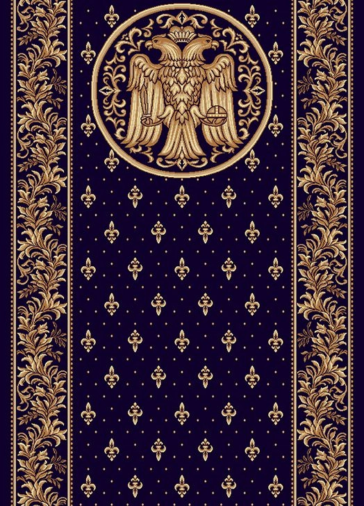 Traverse Bisericesti - Traversa Covor, Lotos 15032, Albastru, Model Bisericesc, Latime 200 cm