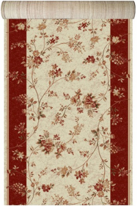 Traverse Dormitor - Traversa Covor, Lotos 551, Crem / Rosu, Latime 120 cm, Diverse Lungimi, 1800 gr/mp