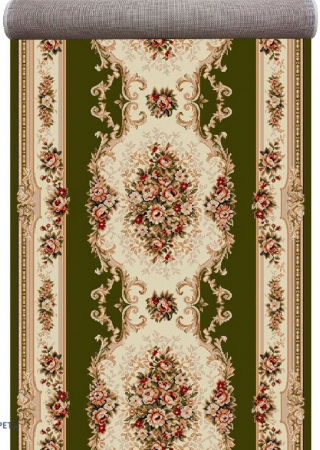 Traverse Dormitor - Traversa Covor, Lotos 574, Verde, Latime 80 cm, Diferite Lungimi, 1800 gr/mp
