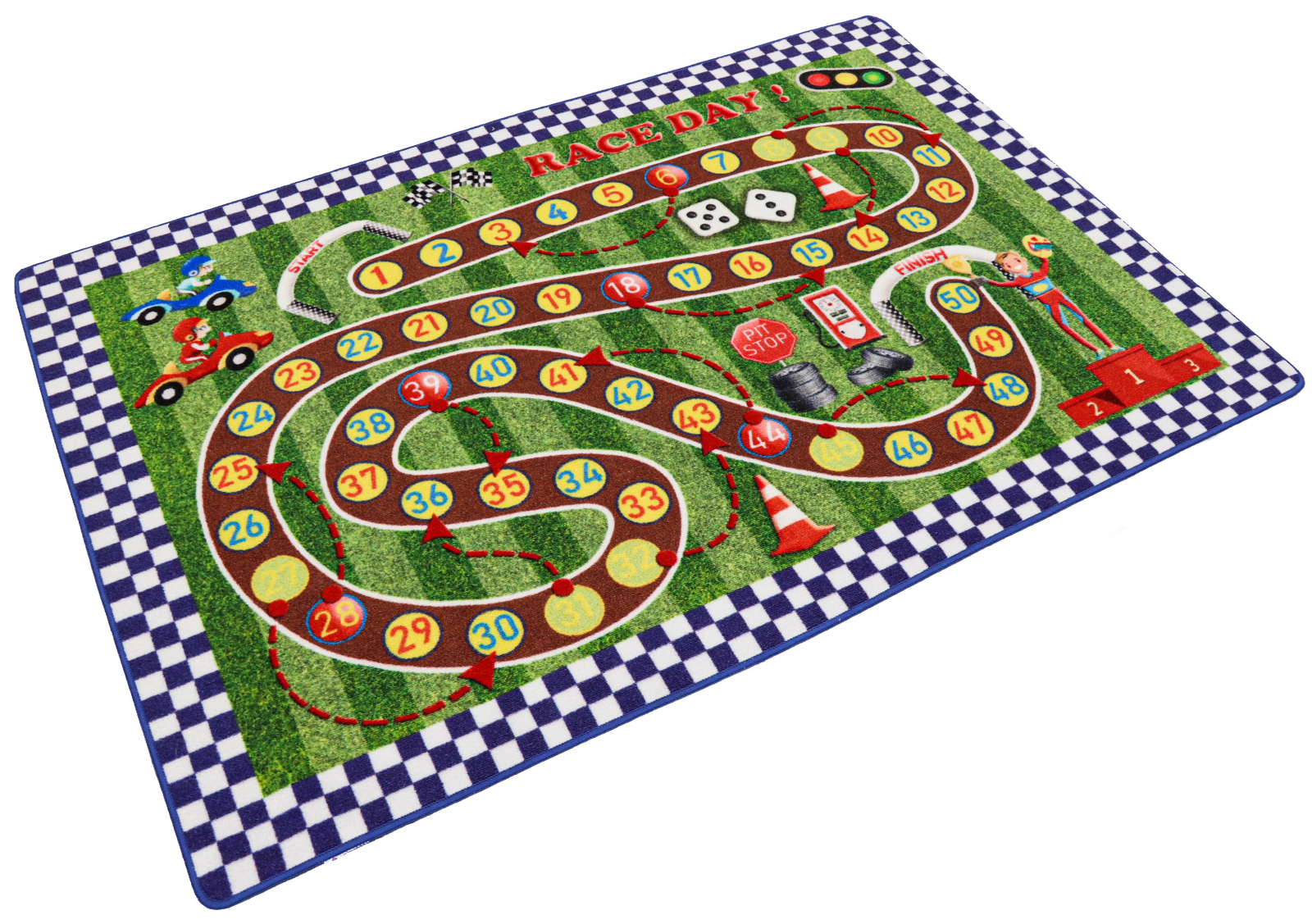 Covor Pentru Copii, Antiderapant, Racing Game Multicolor, 133x190 cm [5]