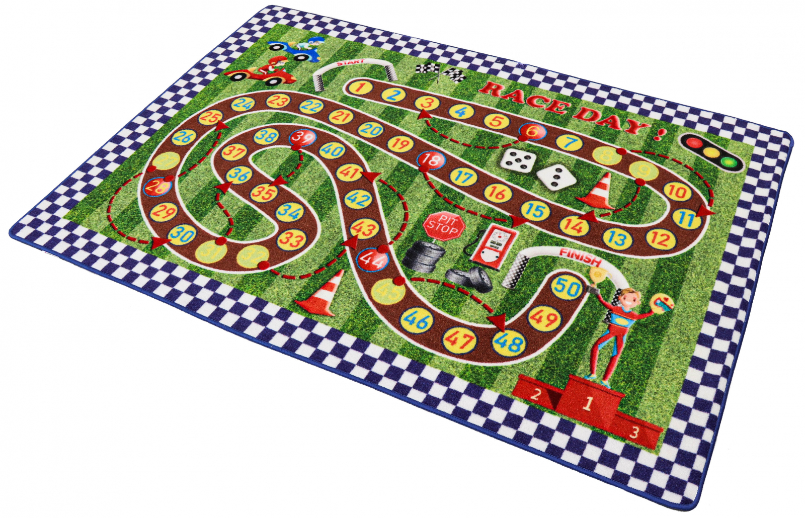 Covor Pentru Copii, Antiderapant, Racing Game Multicolor, 133x190 cm [4]