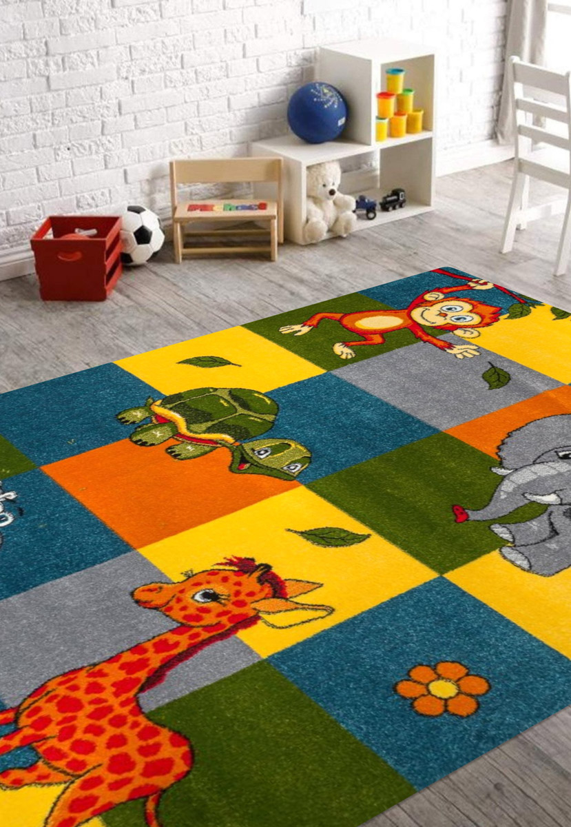 Covor Pentru Copii, Kolibri Animale, 11379-120, Multicolor, Diverse Dimensiuni, 2200 gr/mp [2]