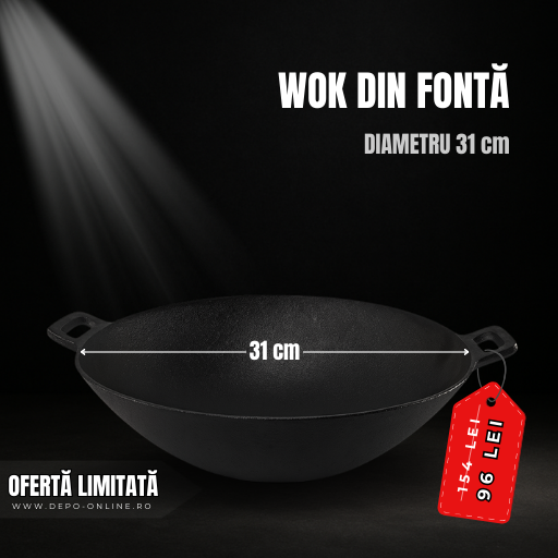 TIGAIE WOK DIN FONTĂ 31 cm