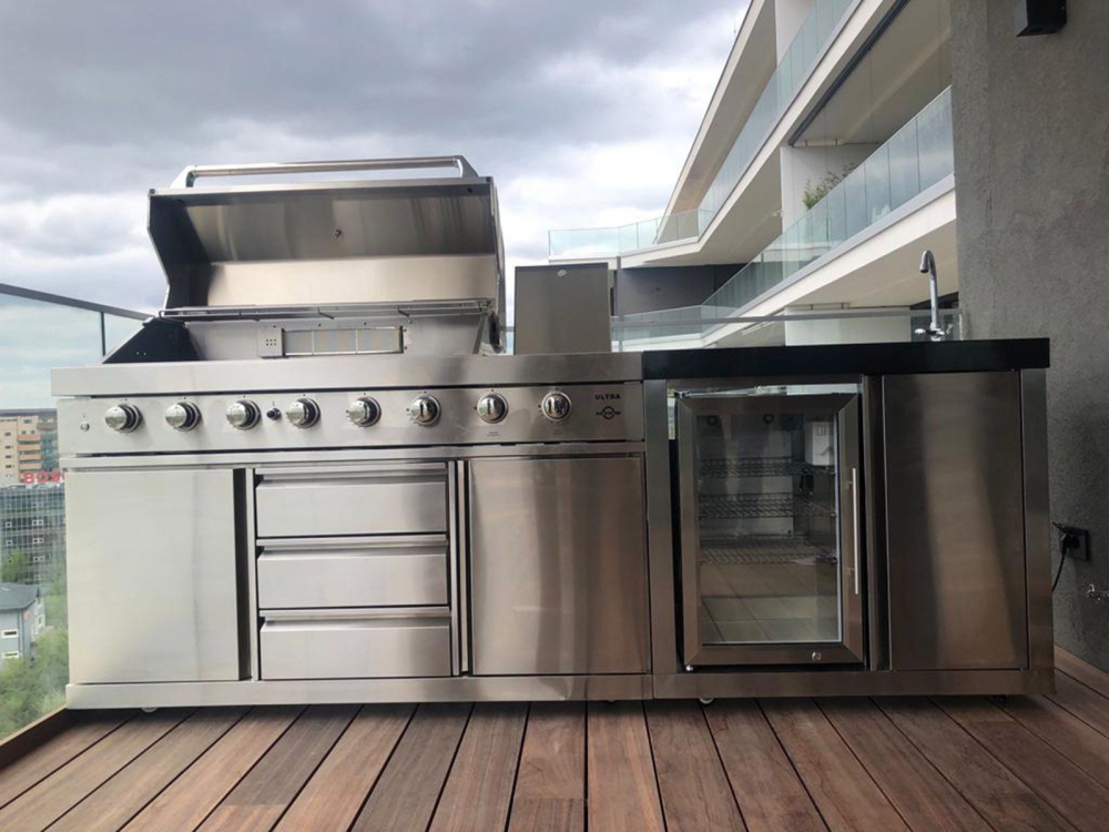 Bucatarie de exterior modulara, gratar pe gaz si carbune cu Air System ALL GRILL Top-Line Ultra 100930 [29]