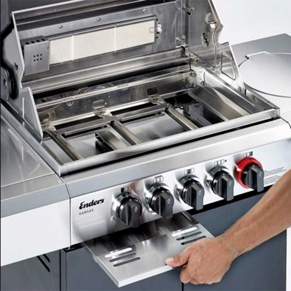 Bucatarie pe gaz, 4 arzatoare inox, arzator infrarosu, grile fonta, Enders Kansas II Pro 4 SIK Profi Turbo 871433 [21]
