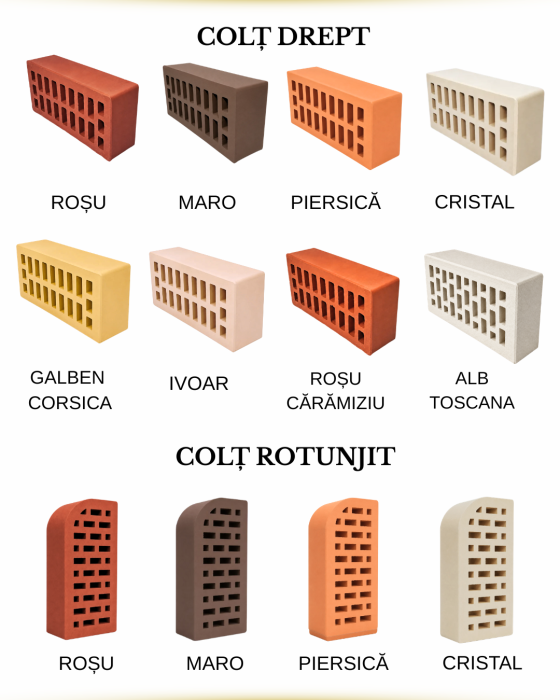 Caramida pentru fatade, garduri si gratare (alb Toscana) – 250 × 120 × 65 mm [5]