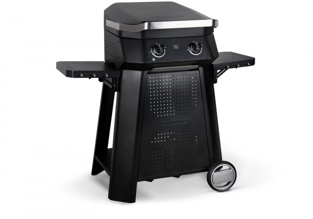 Carucior portabil pentru gratar, compatibil cu E-500, G-500 si Plancha 500, otel zincat negru, 127x64,5x74,5 cm Cozze 90532 [2]
