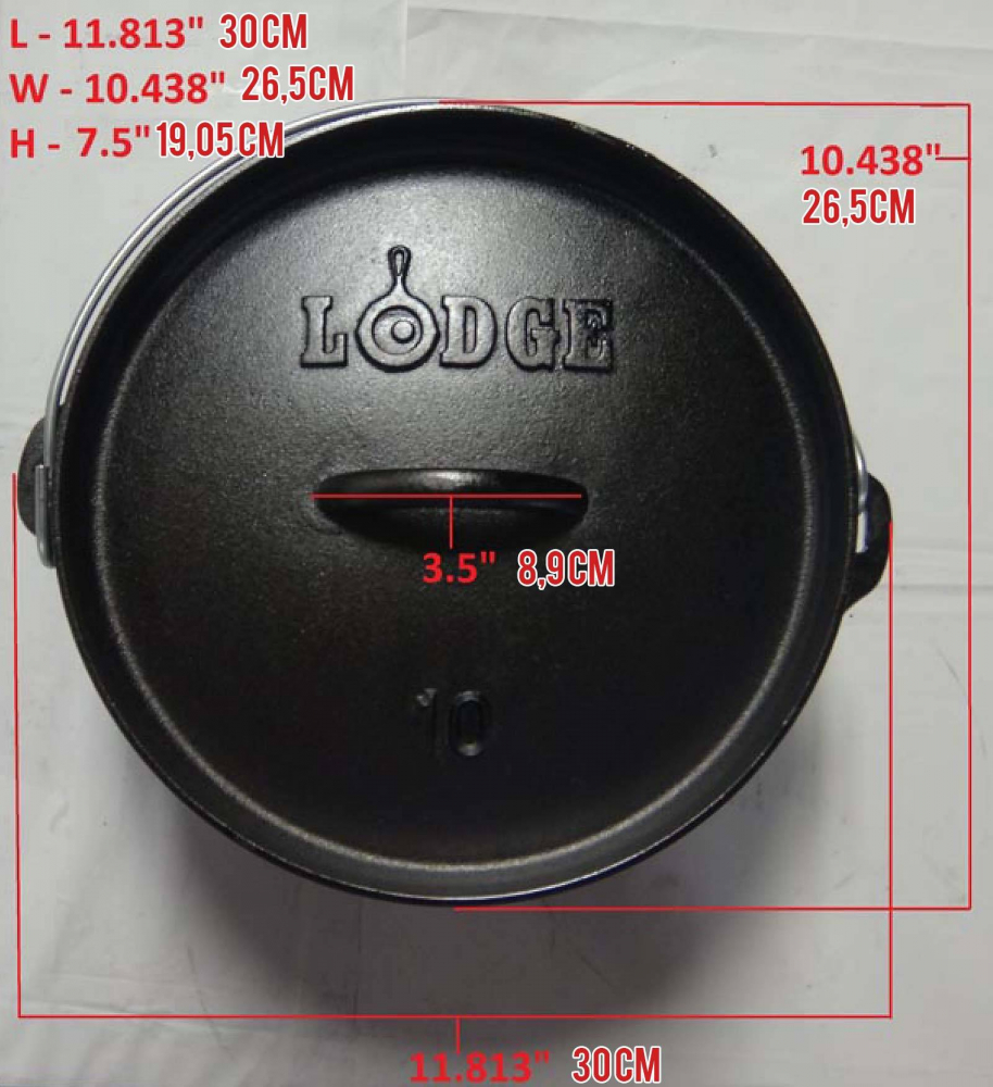 Ceaun din fonta cu capac - cuptor olandez Lodge 25,4 cm 4,7 litri L-10DCO3 [7]