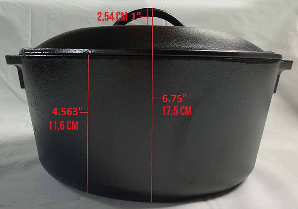 Ceaun din fonta cu capac - cuptor olandez Lodge 25,4 cm 4,7 litri L-8DO3 [10]