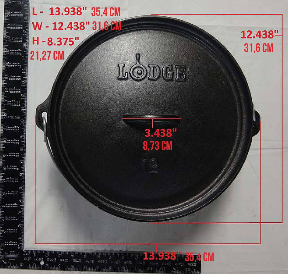 Ceaun din fonta cu capac - cuptor olandez Lodge 30,2 cm 5,7 litri L-12CO3 [11]