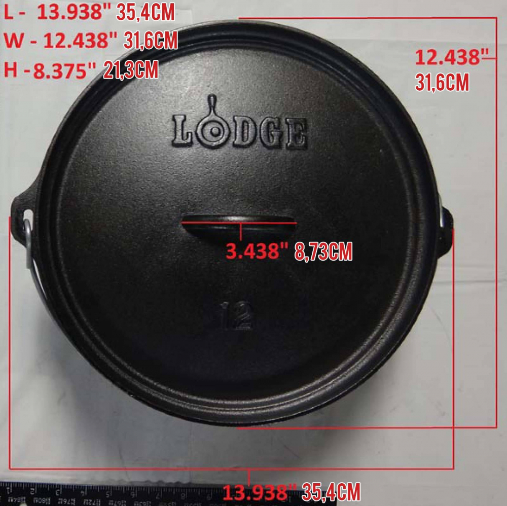 Ceaun din fonta cu capac - cuptor olandez Lodge 30,2 cm 7,6 litri L-12DCO3 [8]