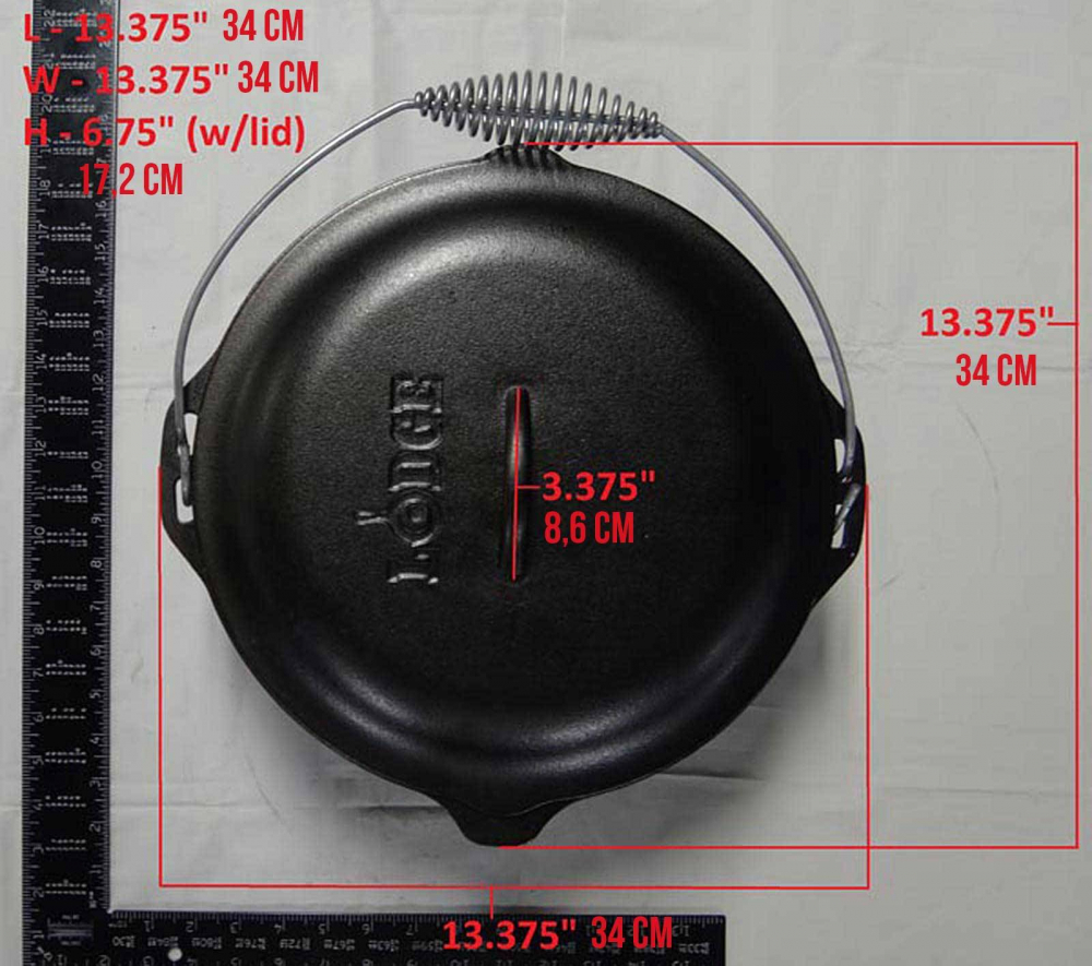 Ceaun din fonta cu capac - cuptor olandez Lodge 30 cm 6,7 litri L-10DO3 [17]