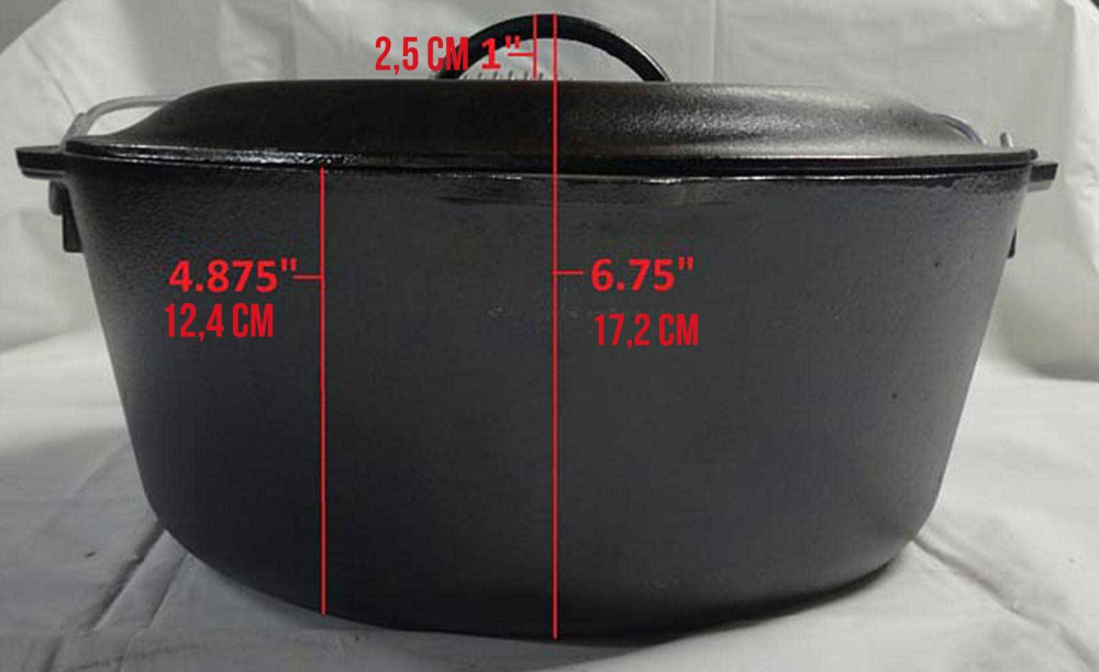 Ceaun din fonta cu capac - cuptor olandez Lodge 30 cm 6,7 litri L-10DO3 [19]