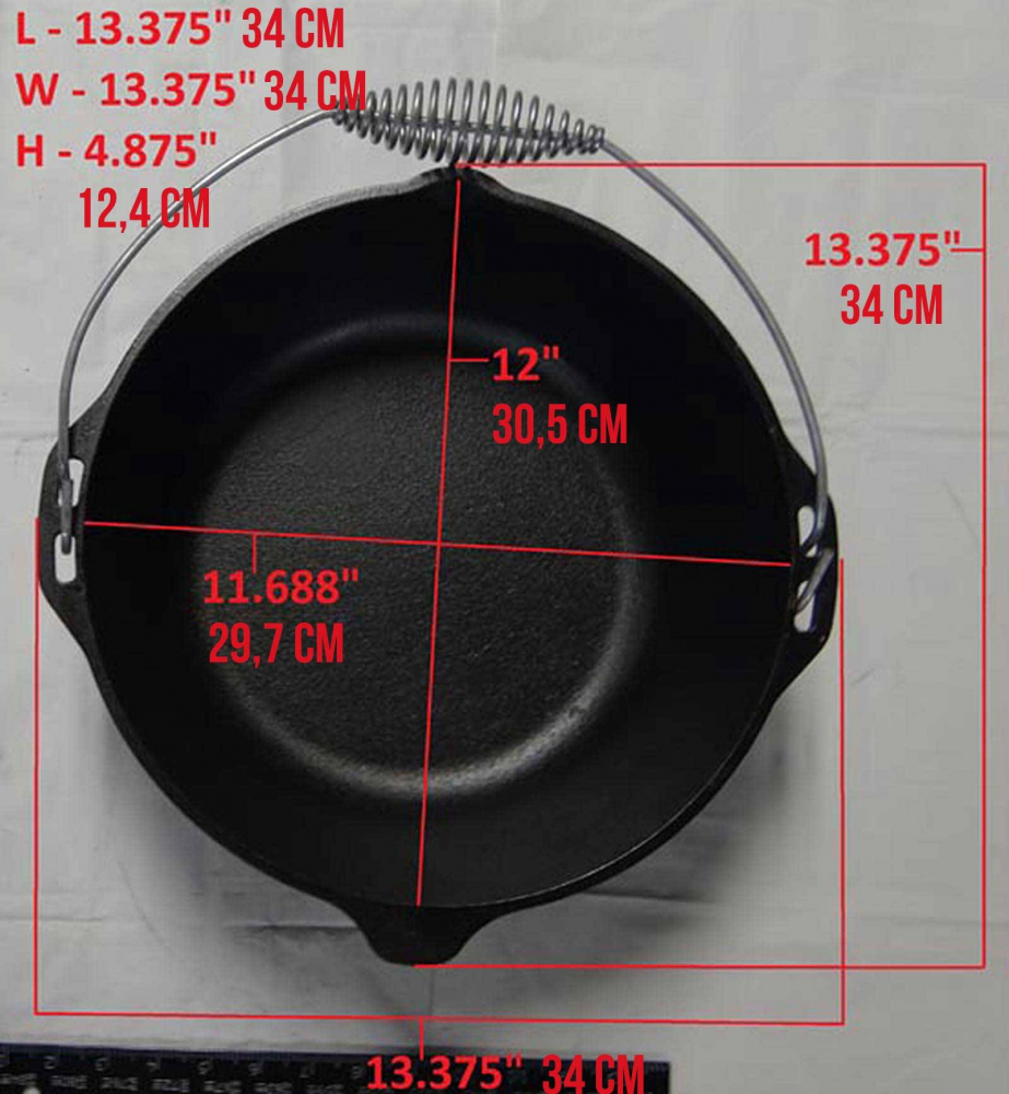 Ceaun din fonta cu capac - cuptor olandez Lodge 30 cm 6,7 litri L-10DO3 [16]