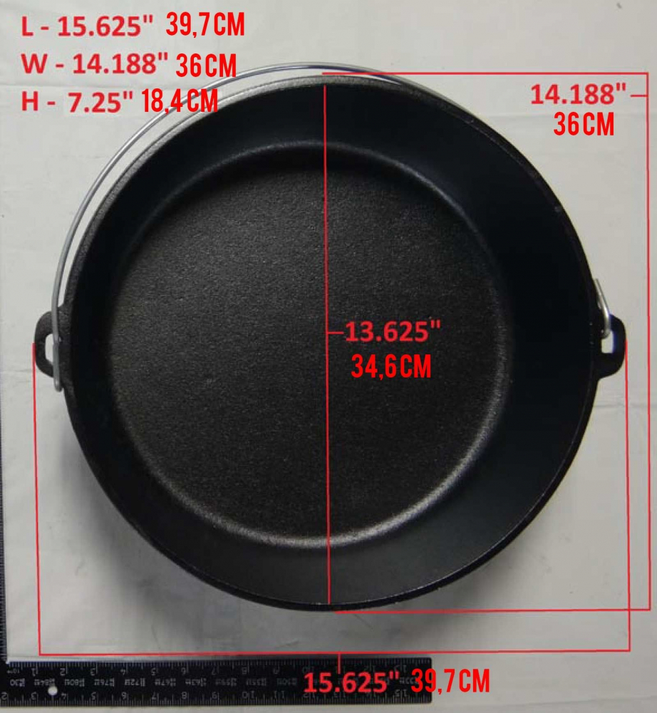 Ceaun din fonta cu capac - cuptor olandez Lodge 36 cm 9,5 litri L-14DCO3 [8]