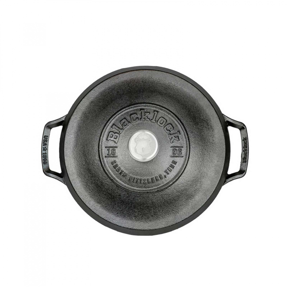 Ceaun din fonta cu capac - cuptor olandez Lodge triplu asezonat Blacklock 26 cm 5,2 litri BL02DO [3]