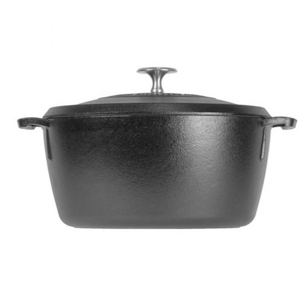 Ceaun din fonta cu capac - cuptor olandez Lodge triplu asezonat Blacklock 26 cm 5,2 litri BL02DO [2]