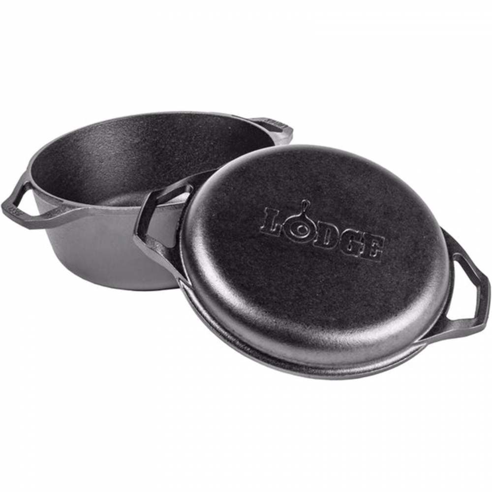 Ceaun din fonta cu capac tip tigaie grill - cuptor olandez Lodge 30,5 cm 5,6 litri L-C6DD [4]