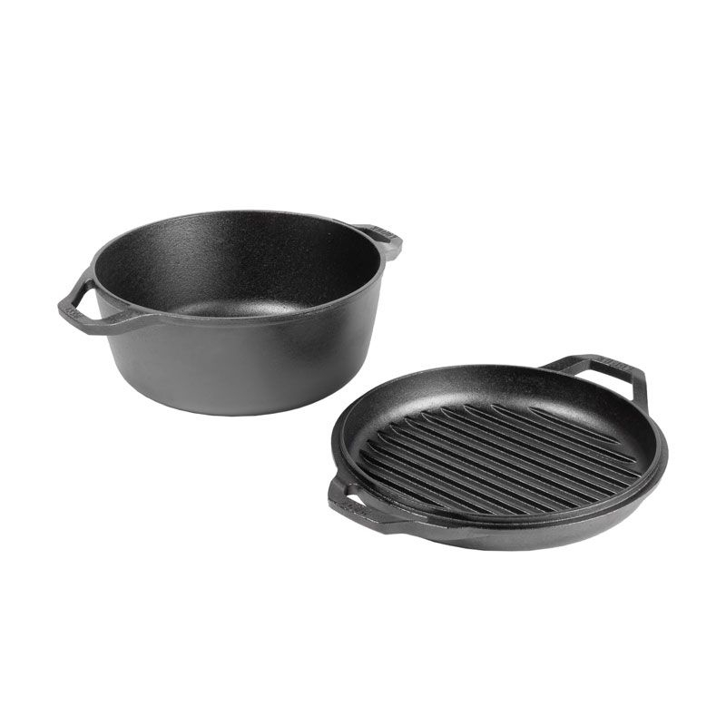 Ceaun din fonta cu capac tip tigaie grill - cuptor olandez Lodge 30,5 cm 5,6 litri L-C6DD [2]