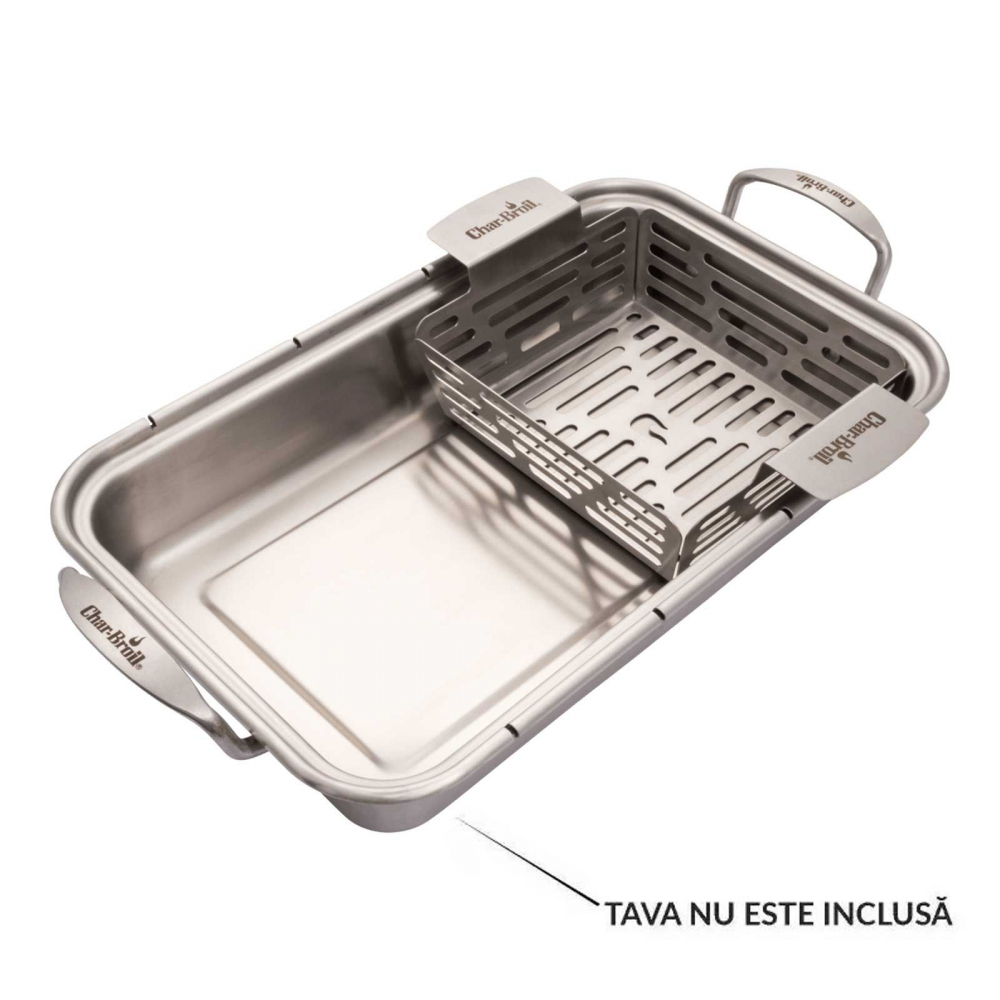 Cos din inox pentru gratar 25 x 16 x 7 cm Char-Broil 140016 [3]