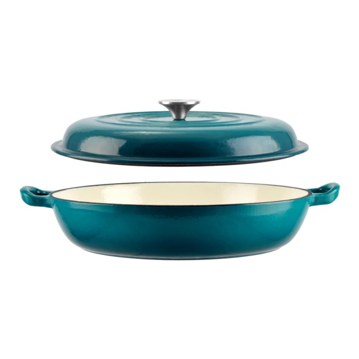 CRATIȚĂ DIN FONTĂ EMAILATĂ CU CAPAC DIAMETRU 30 CM [2]