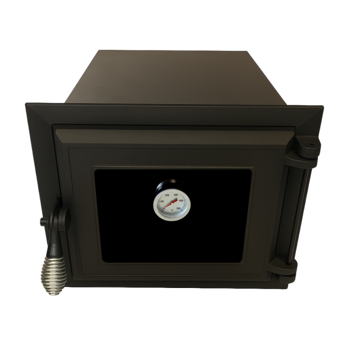 CUPTOR CU UȘĂ DIN FONTĂ 325 x 255 mm + TERMOMETRU 500 GRADE [1]