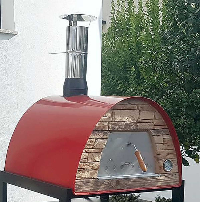 Cuptor traditional pentru pizza pe lemne Maximus Arena rosu [2]