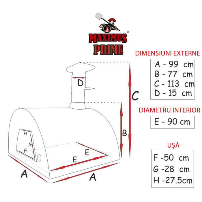 Cuptor traditional pentru pizza pe lemne Maximus Prime Arena Black [15]
