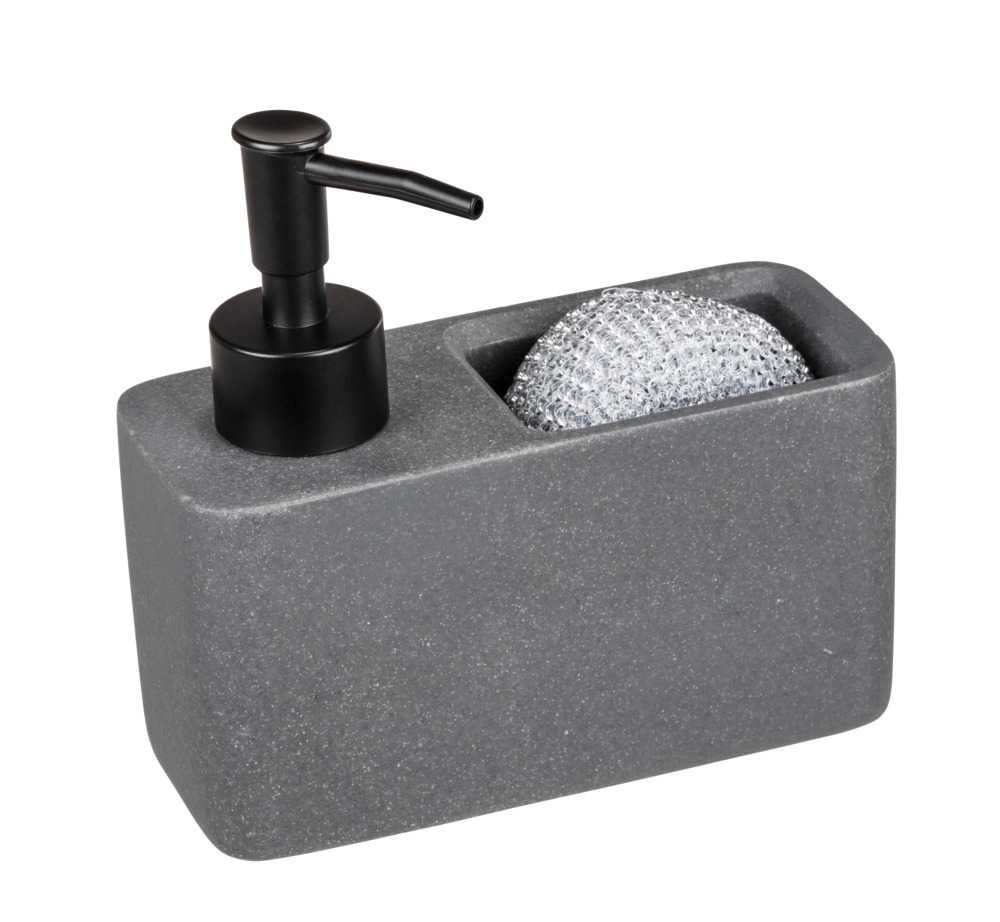 Dispenser pentru sapun lichid cu suport burete integrat Wenko Resa Grey 54669100 [3]