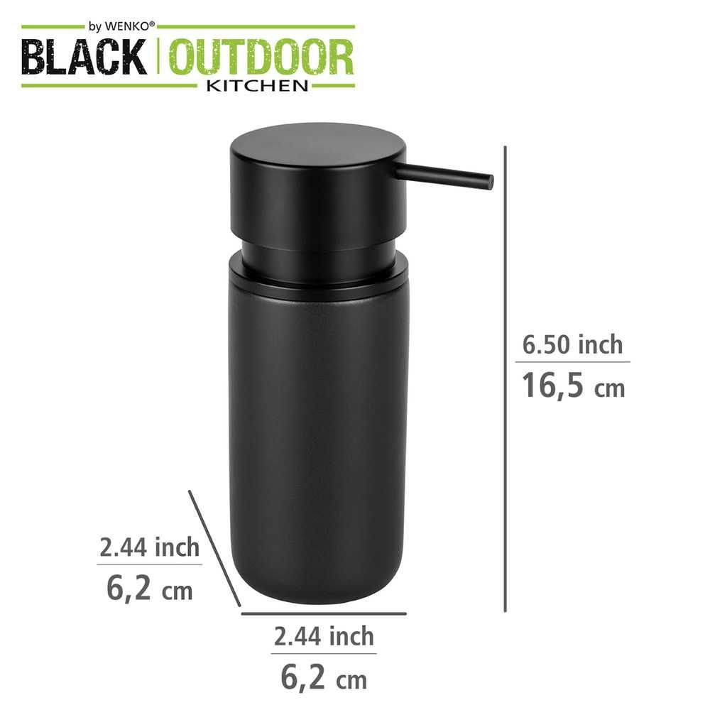 Dispenser pentru sapun lichid, din ceramica, negru, 0,25 litri Silo Wenko Black Outdoor Kitchen 55035100 [7]