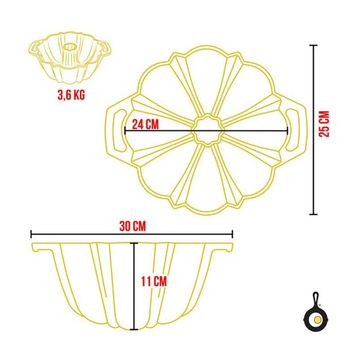 FORMA PENTRU PRAJITURI DIN FONTA LODGE 24 CM L-LFCP [3]