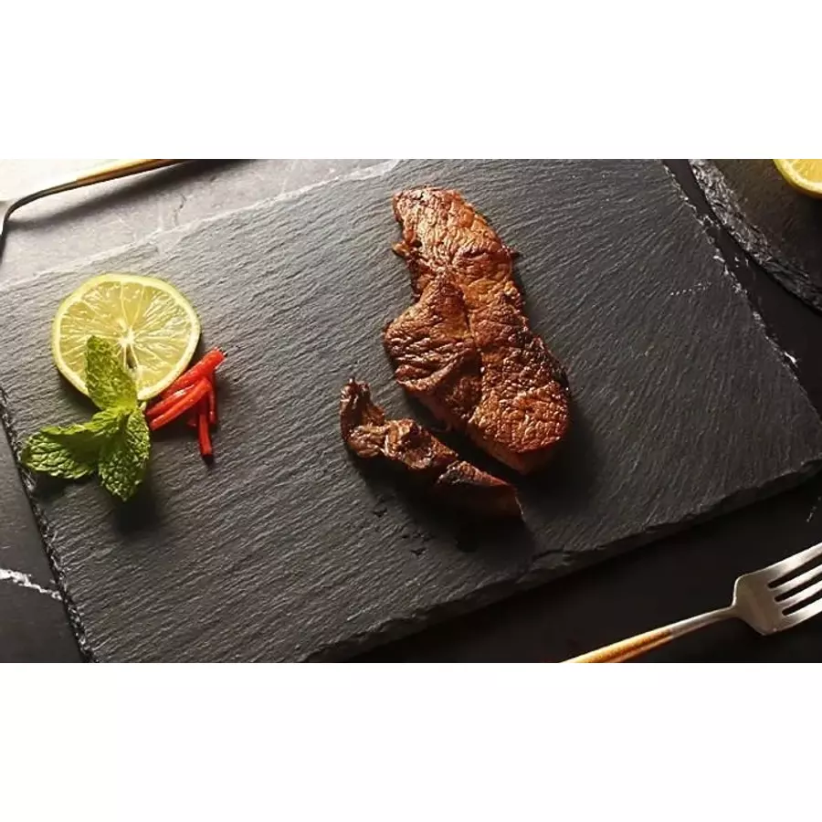 TAVA DE SERVIRE DIN ARDEZIE CU SUPORT DIN LEMN DE SALCAM 26*18cm [4]