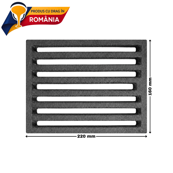GRĂTAR DIN FONTĂ 220 x 160 x 15 mm [2]
