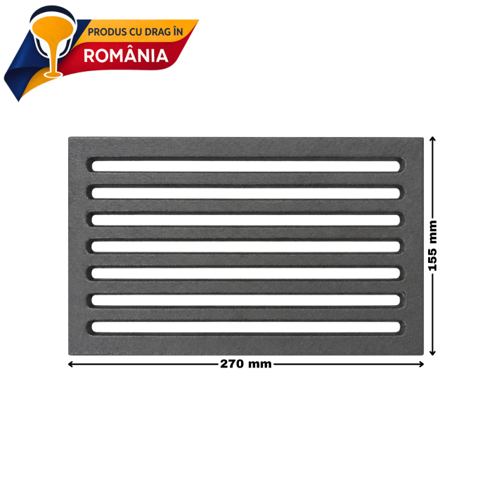 GRĂTAR DIN FONTĂ EUROMETAL 270 x 155 mm [2]